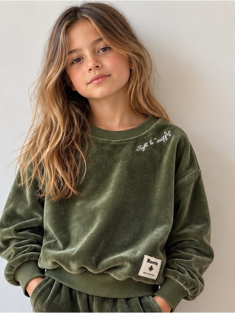 Roots kids' velour pullover ~ Size 7-8